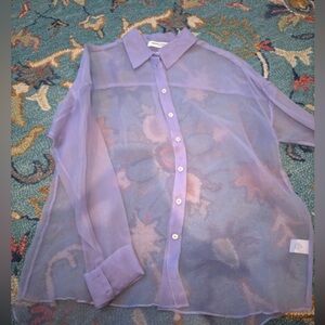 Amanda Uprichard Sheer Purple top